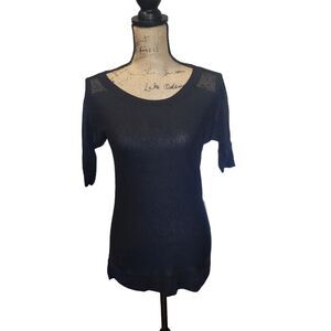 Mossimo half sleeve black mesh top shirt, size small